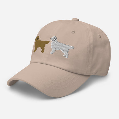 Two Golden Retrievers (Gold + English Cream) Embroidered Hat