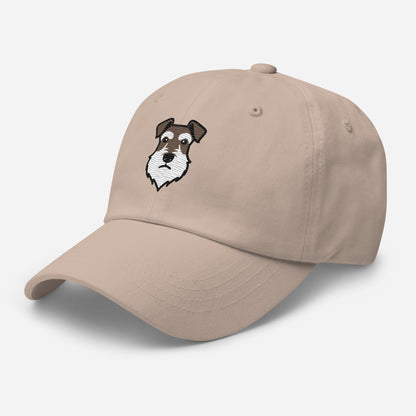 Schnauzer Head (Brown & White) Embroidered Hat