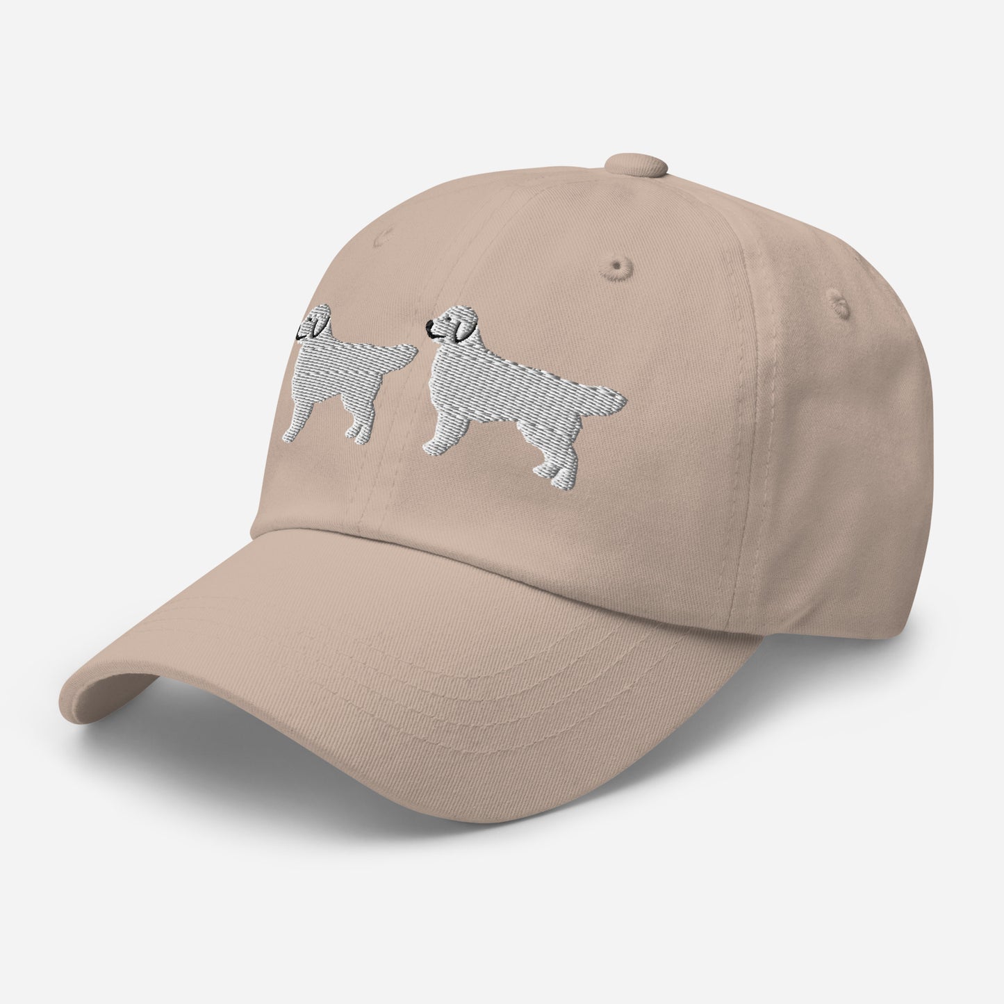Two Golden Retrievers (English Cream) Embroidered Hat