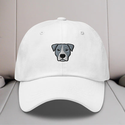 Pittie Head (Gray & White) Embroidered Hat