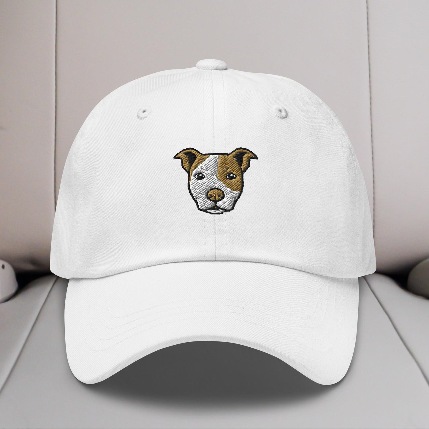 Pittie Head (Tan Eye Patch) Embroidered Hat