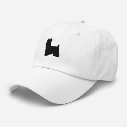 Yorkie Silhouette Embroidered Hat