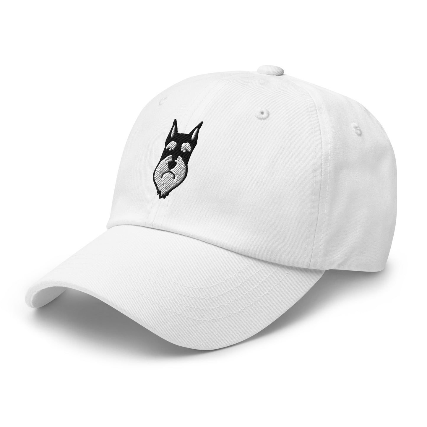 Schnauzer Head (Black & Silver - Cropped) Embroidered Hat