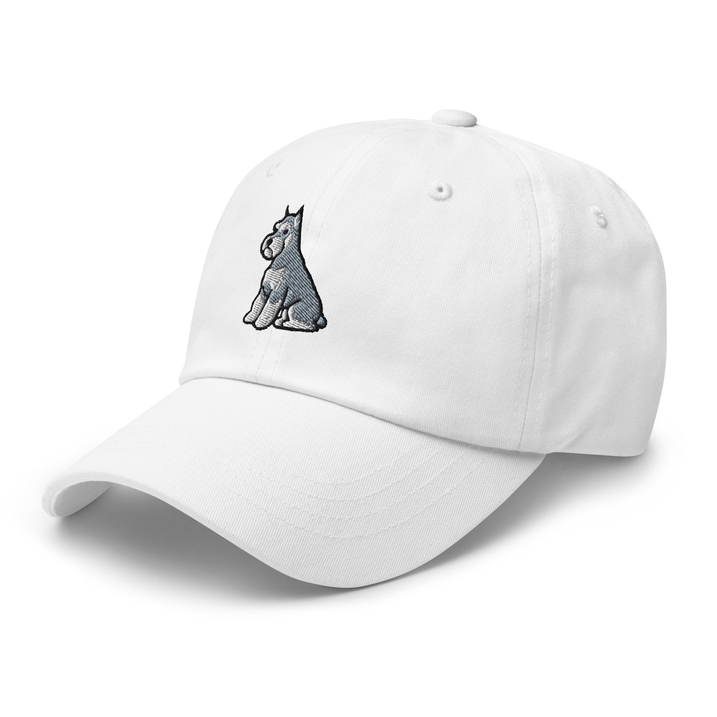 Schnauzer Sit (Salt & Pepper - Cropped) Embroidered Hat