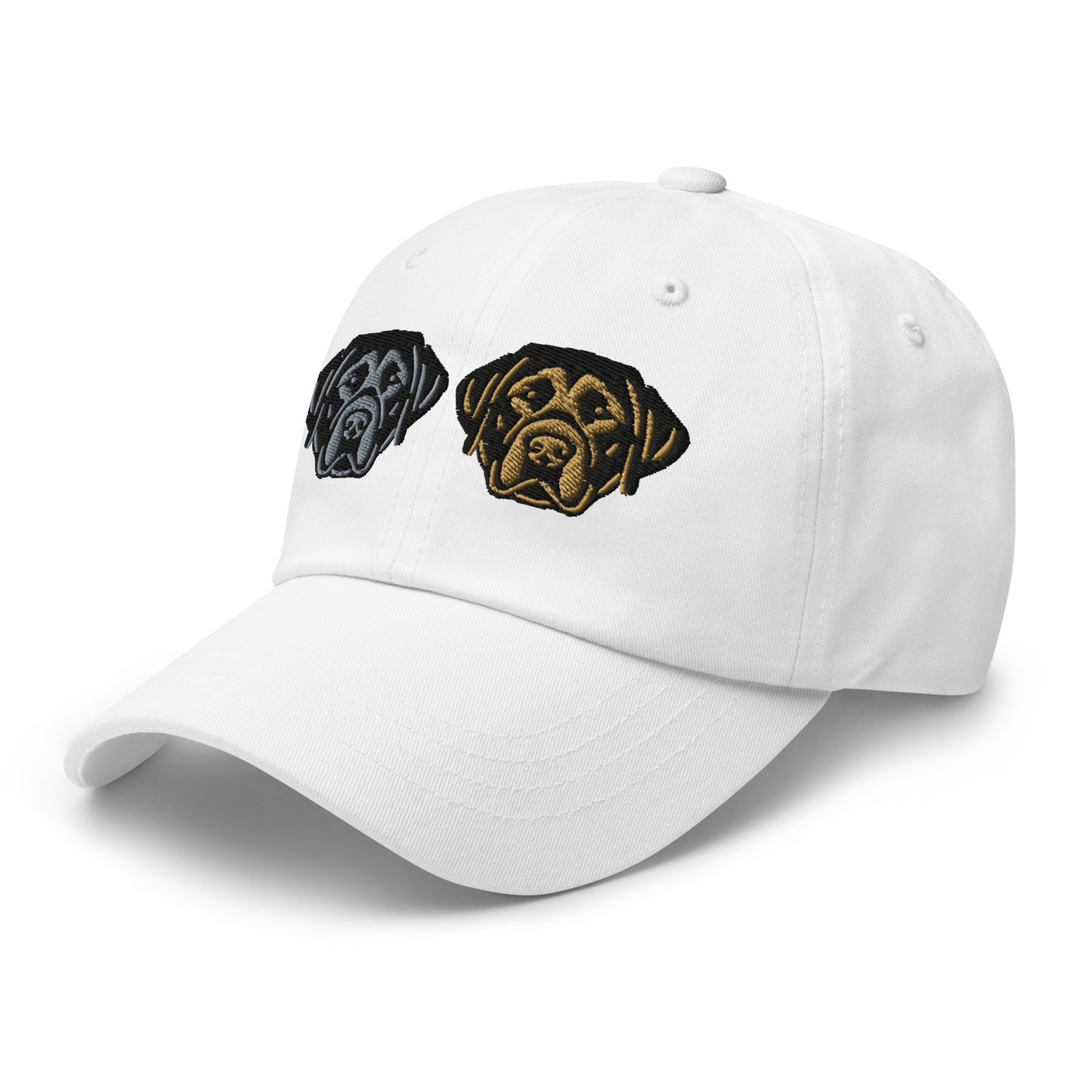 Two Lab Heads (Black & Brown) Embroidered Hat