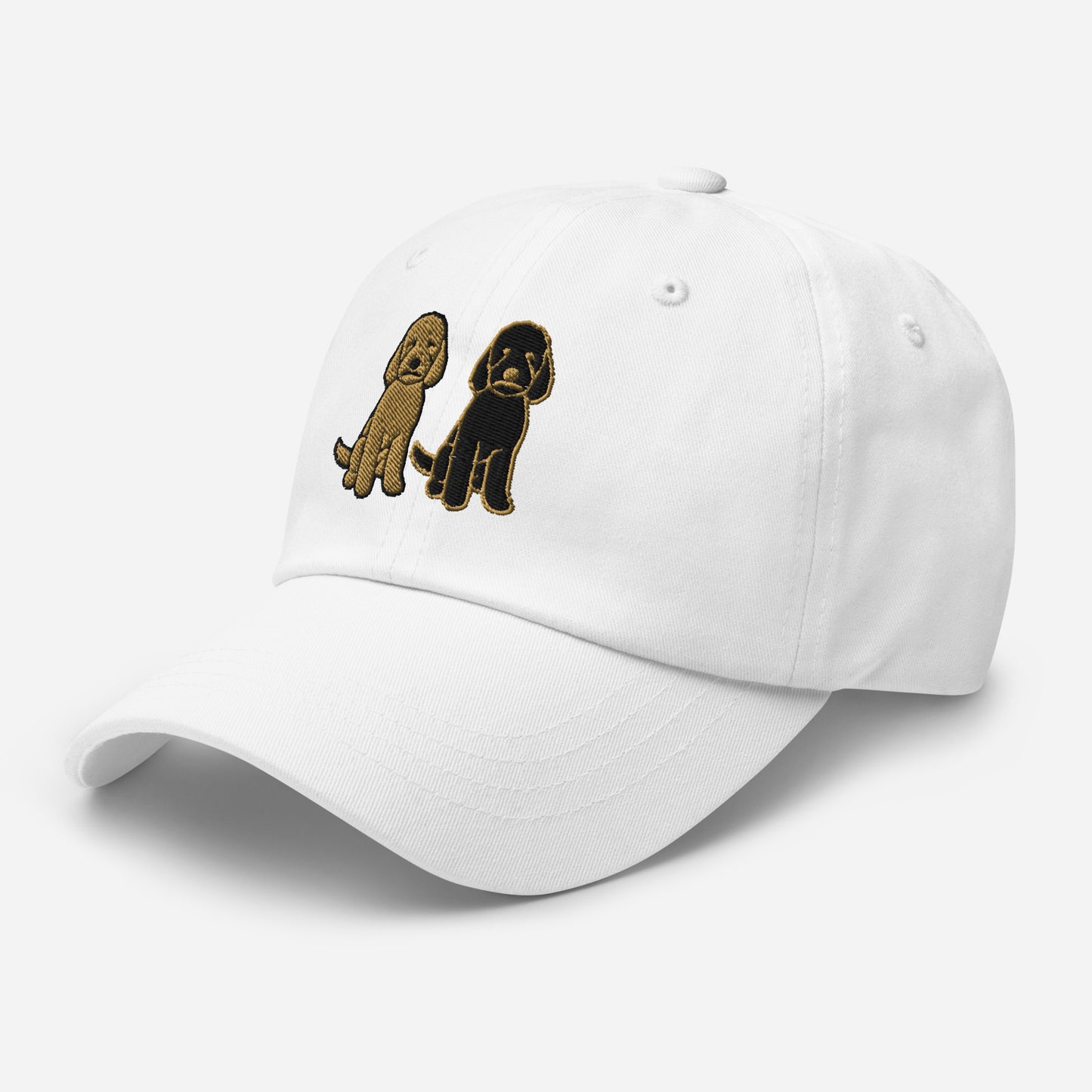 Two Goldendoodles (Gold + Black) Embroidered Hat