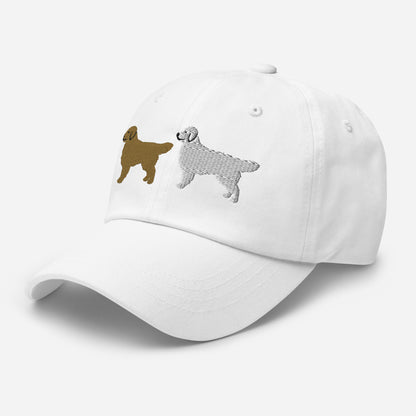 Two Golden Retrievers (Gold + English Cream) Embroidered Hat