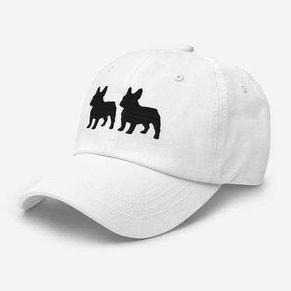 Two French Bulldog Silhouettes Embroidered Hat