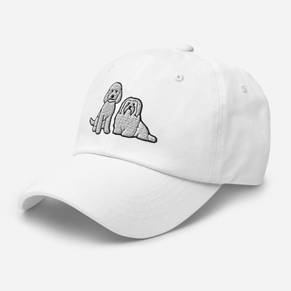 Goldendoodle and Havanese (White) Embroidered Hat