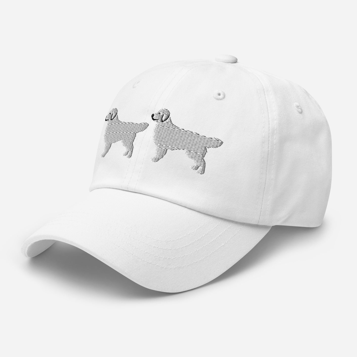Two Golden Retrievers (English Cream) Embroidered Hat