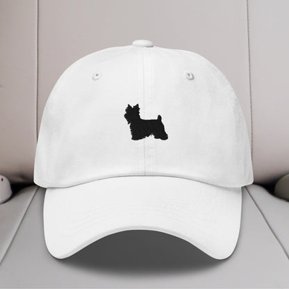 Yorkie Silhouette Embroidered Hat